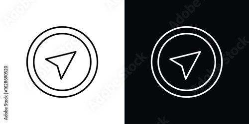 Navigation icon. Thin line customizable illustration.