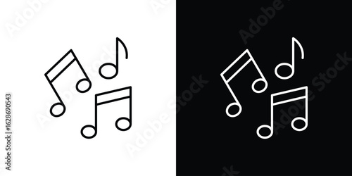 Music icon. Thin line customizable illustration.