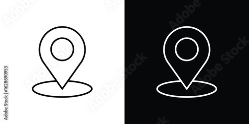 Map marker icon. Thin line customizable illustration.