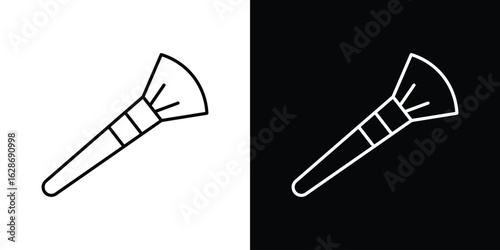 Makeup brush icon. Thin line customizable illustration.