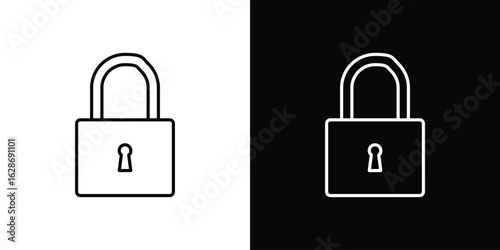 Lock icon. Thin line customizable illustration.