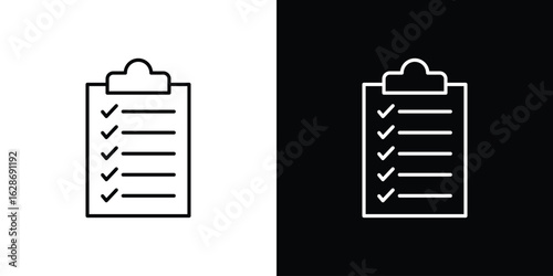 List check icon. Thin line customizable illustration.