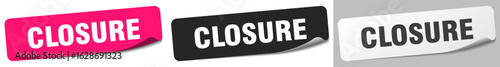 closure sticker. closure sticker set on white background