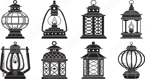 set of vintage lamps
