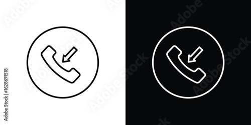 Incoming Call icon. Thin line customizable illustration.
