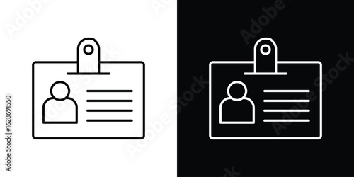 ID badge icon. Thin line customizable illustration.