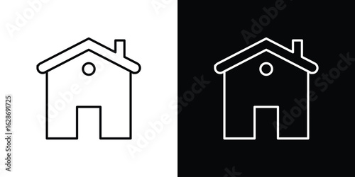 Home icon. Thin line customizable illustration.
