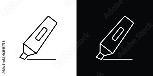 Highlighter icon. Thin line customizable illustration.