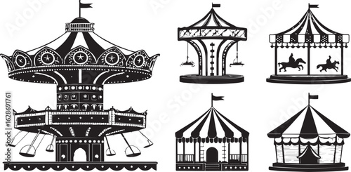 vector illustration of a ferris wheel
