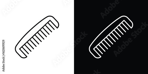Hair brush icon. Thin line customizable illustration.