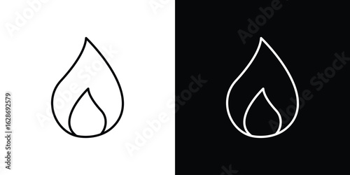 Flame icon. Thin line customizable illustration.