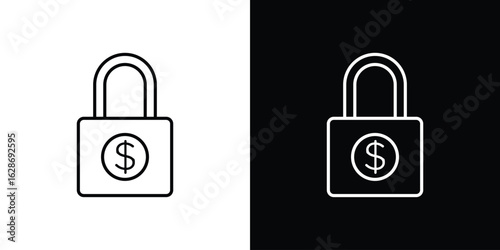 Fixed price icon. Thin line customizable illustration.