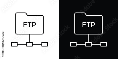 FTP icon. Thin line customizable illustration.