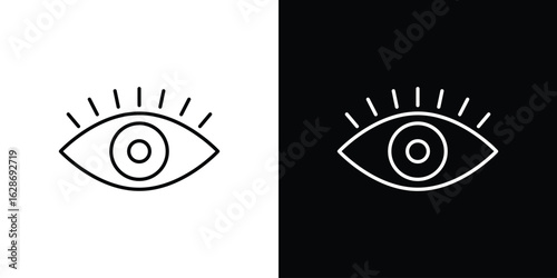 Eye icon. Thin line customizable illustration.