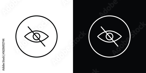 Eye crossed icon. Thin line customizable illustration.