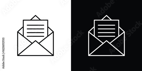 Envelope open icon. Thin line customizable illustration.