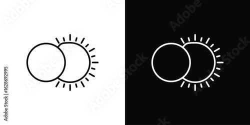 Eclipse icon. Thin line customizable illustration.