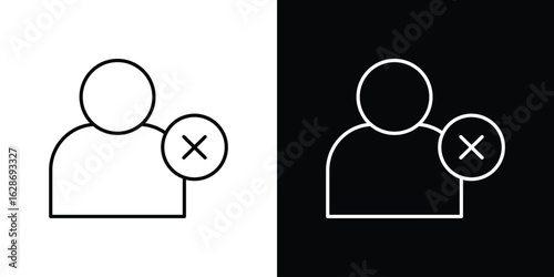 Delete user icon. Thin line customizable illustration.