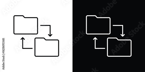 Data transfer icon. Thin line customizable illustration.
