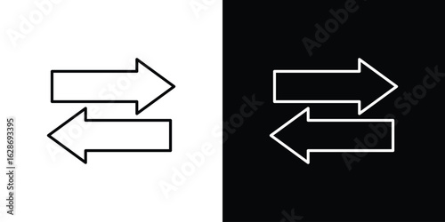 Data transfer icon. Thin line customizable illustration.