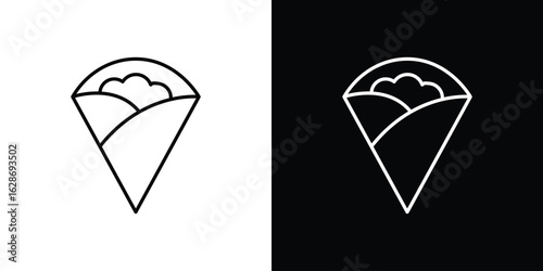 Crepe icon. Thin line customizable illustration.