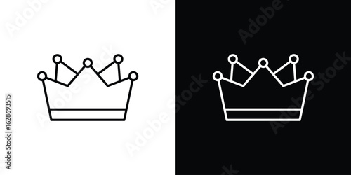 Crown icon. Thin line customizable illustration.