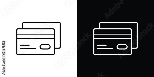 Credit card icon. Thin line customizable illustration.
