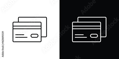 Credit card icon. Thin line customizable illustration.