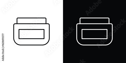 Cream icon. Thin line customizable illustration.