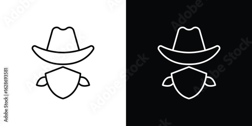 Cowboy icon. Thin line customizable illustration.