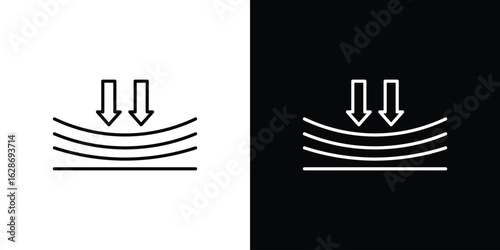 Compress icon. Thin line customizable illustration.