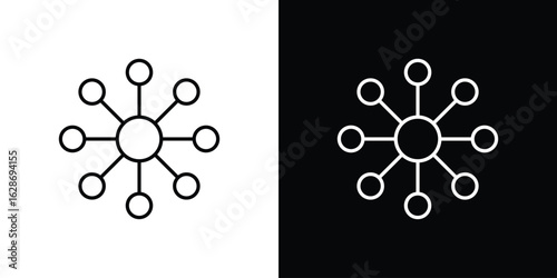 Chart connected icon. Thin line customizable illustration.