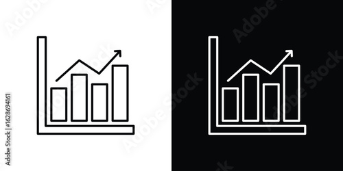 Chart histogram icon. Thin line customizable illustration.