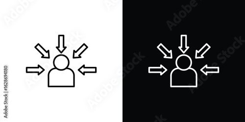 Centric consumer icon. Thin line customizable illustration.