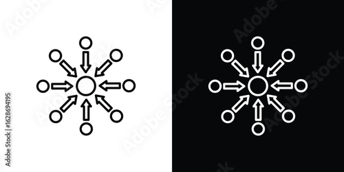 Centralized icon. Thin line customizable illustration.