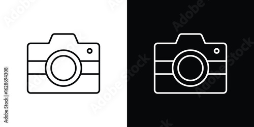 Camera icon. Thin line customizable illustration.