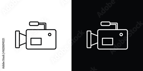 Camcorder icon. Thin line customizable illustration.