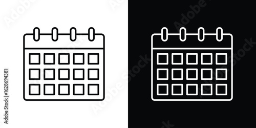 Calendar icon. Thin line customizable illustration.
