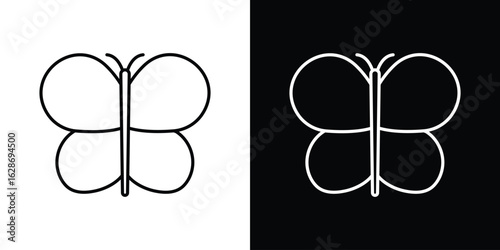 Butterfly icon. Thin line customizable illustration.