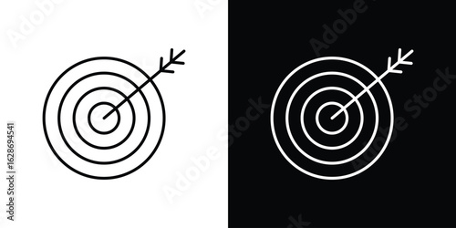 Bullseye icon. Thin line customizable illustration.