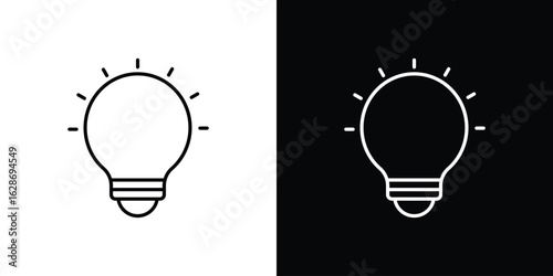 Bulb icon. Thin line customizable illustration.