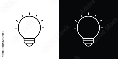 Bulb icon. Thin line customizable illustration.