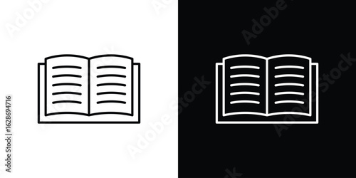 Book icon. Thin line customizable illustration.