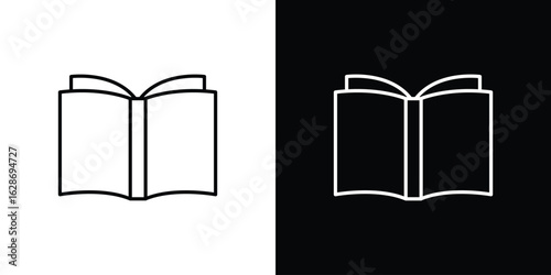 Book open icon. Thin line customizable illustration.