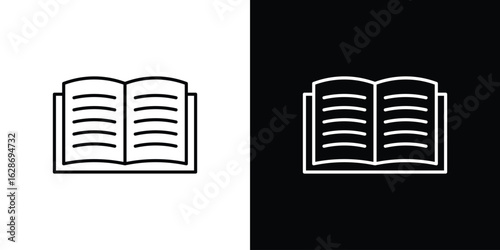 Book icon. Thin line customizable illustration.
