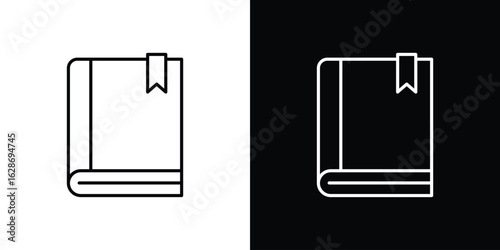 Book bookmark icon. Thin line customizable illustration.