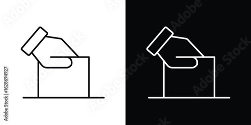 Ballot icon. Thin line customizable illustration.