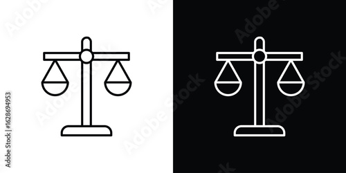 Balance scale icon. Thin line customizable illustration.