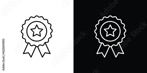 Badge icon. Thin line customizable illustration.
