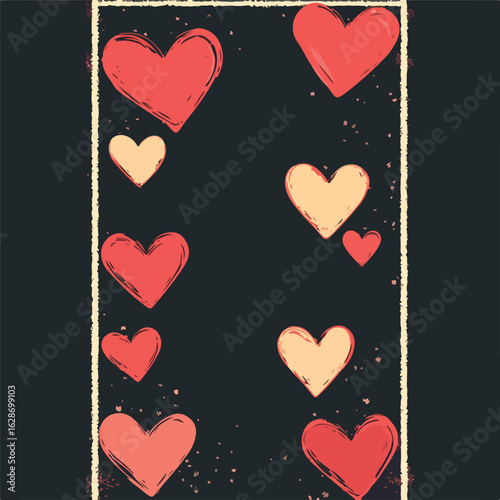 Romantic Red Heart Themed Background